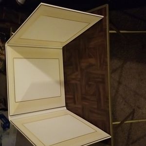 Trifold picture frame.